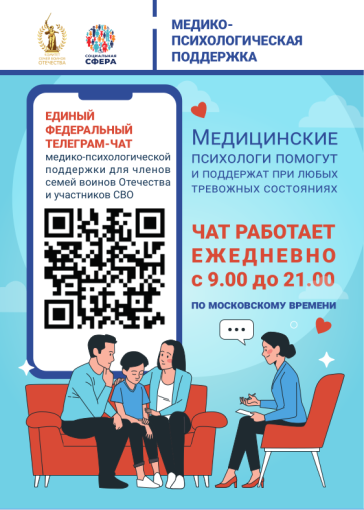медико-психологической поддержки для членов семей воинов Отечества и участников СВО.